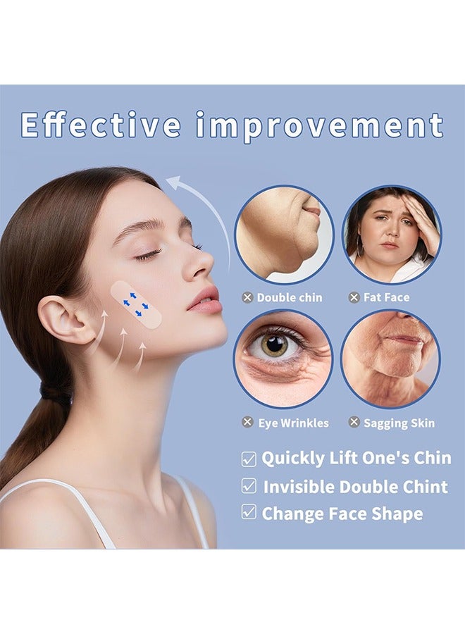 إيلهو غير مرئي ، مقاوم للماء مع مرونة قوية يرفع ويشد الجلد على الفور ، على شكل وجه V. لخط الوجه والذقن ، أشرطة شد الوجه ، ملصق شد الوجه 40 قطعة V-line أشرطة شد الوجه رقعة رفع الوجه والرقبة لثبات الوجه الخامس منع ترهل خطوط البرق - Image 4